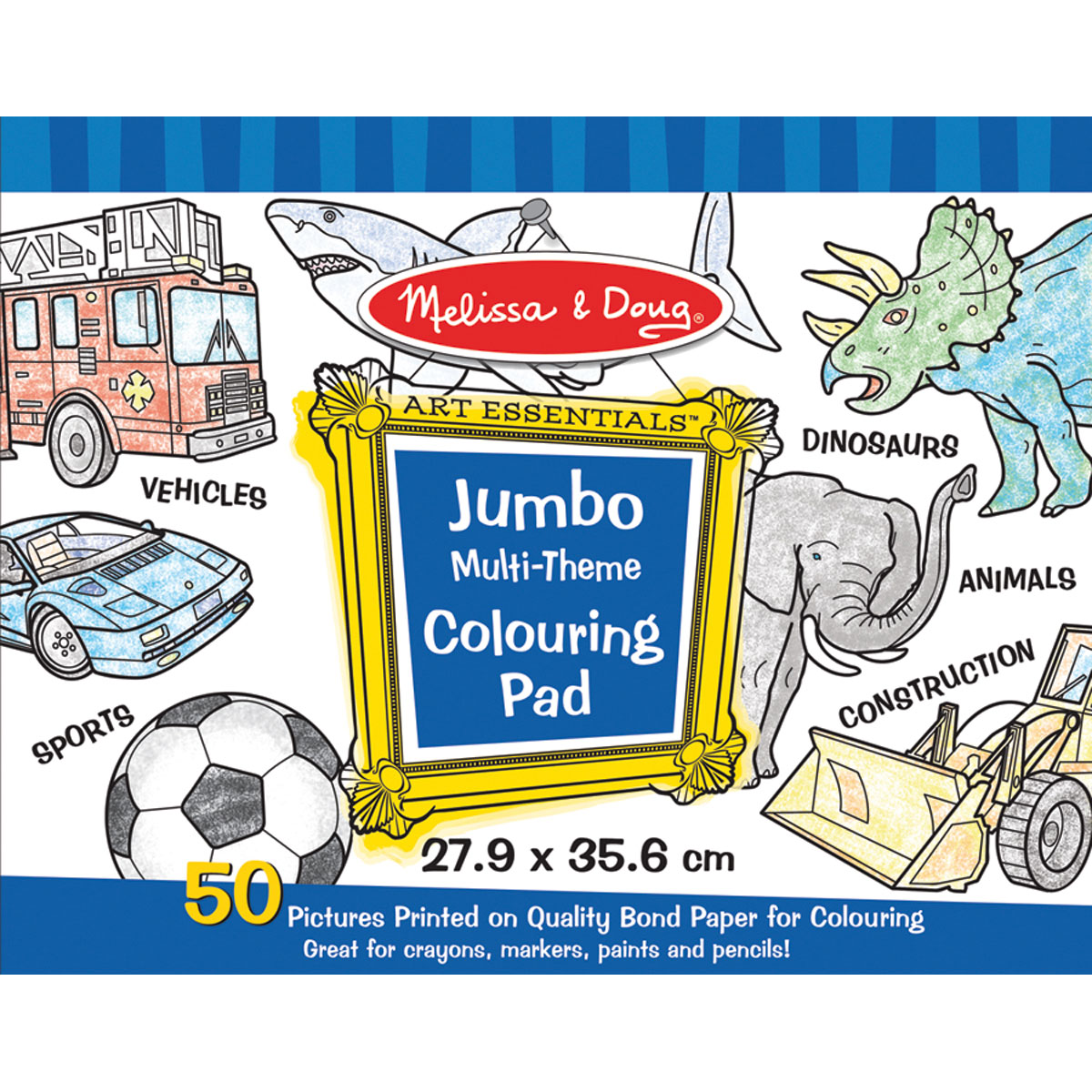 Jumbo Pads Blue Melissa & Doug Draw, Paint & Colour