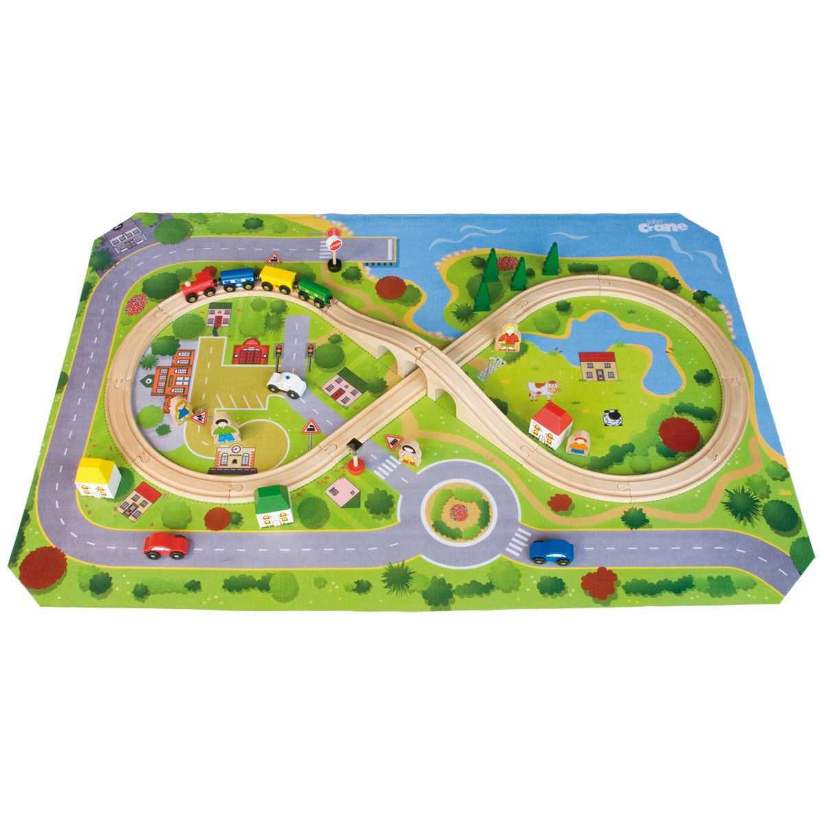 Train & Transport Mat Package Bigjigs Rail Wooden Toys