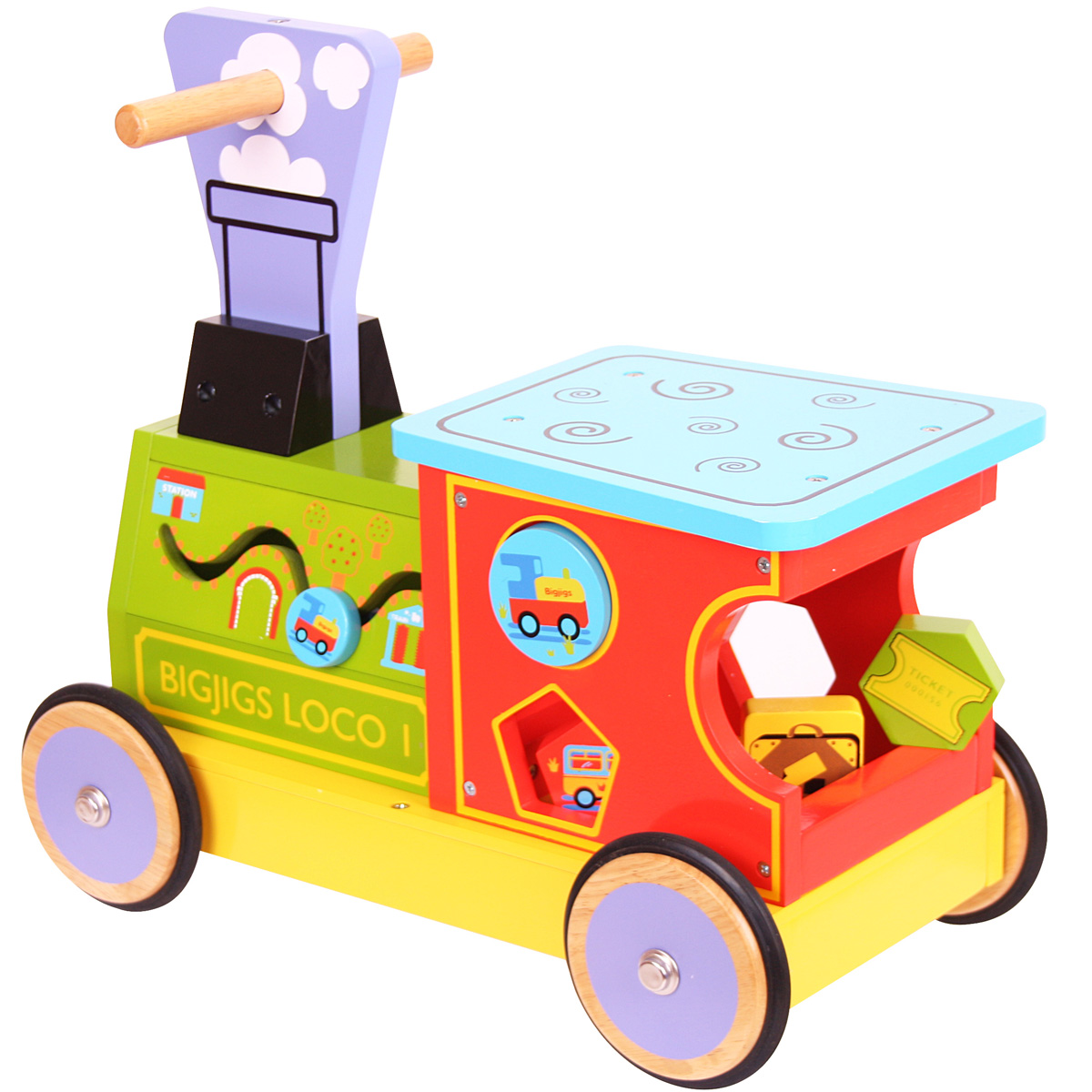 Train Rideon Shape Sorter Bigjigs (BJ325) Mulberry Bush