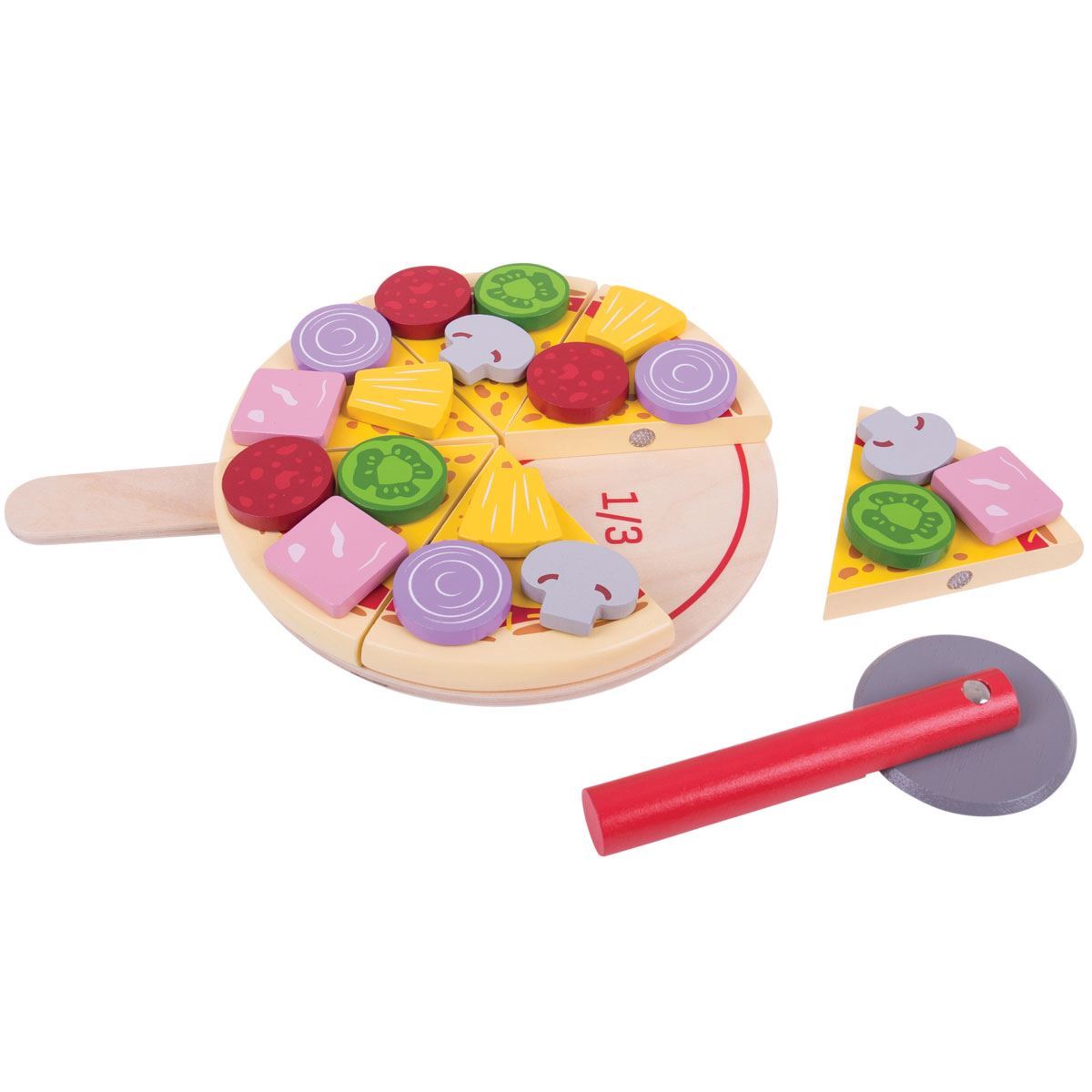 Cutting Pizza | Bigjigs (BJ457) | Wooden Play Food