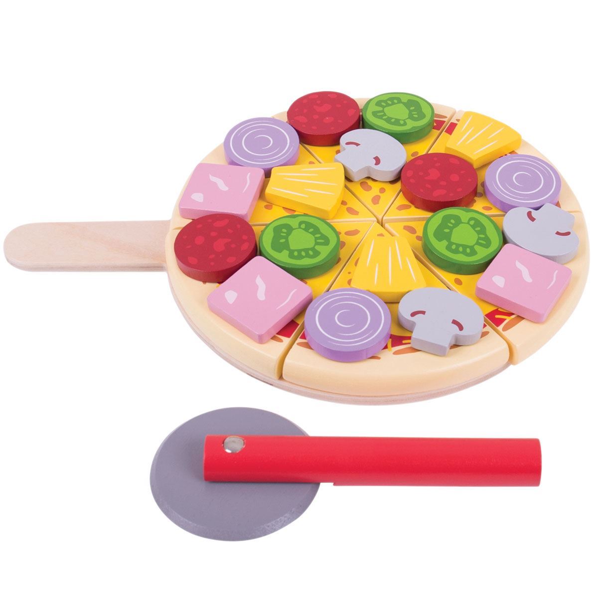 Cutting Pizza | Bigjigs (BJ457) | Wooden Play Food