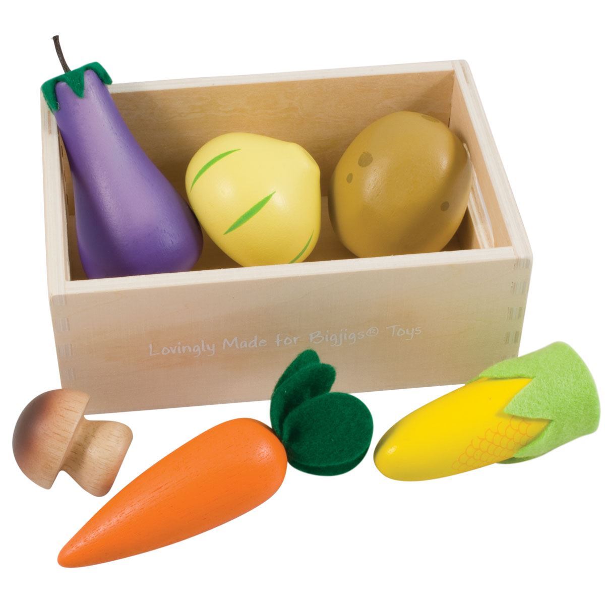 Wooden Vegetable Box Bigjigs (BJ845) Wooden Play Food