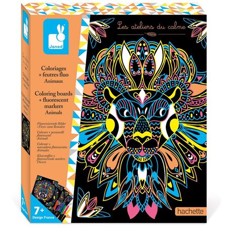 Picture of Animal Colouring Boards & Fluorescent Markers