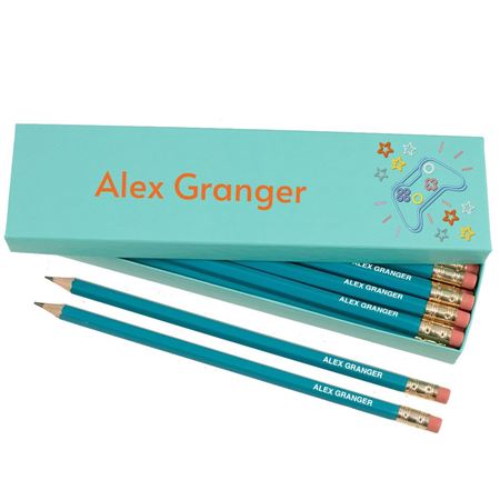 Www.fab.gifts Personalised Unicorn HB Pencils – Box Of 12, Kids Name Engraved, Pink, Back To School, UK Made