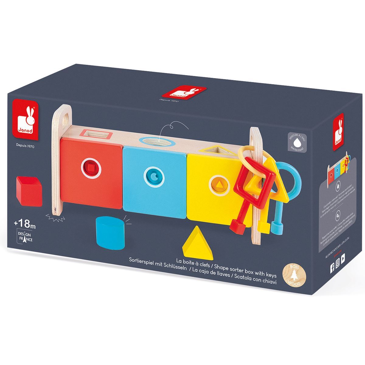 Shape Sorter Box with Keys Janod Shape Sorting